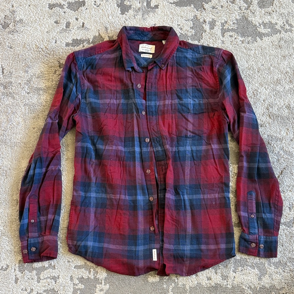 Weatherproof Men's Red and Blue Plaid Shirt